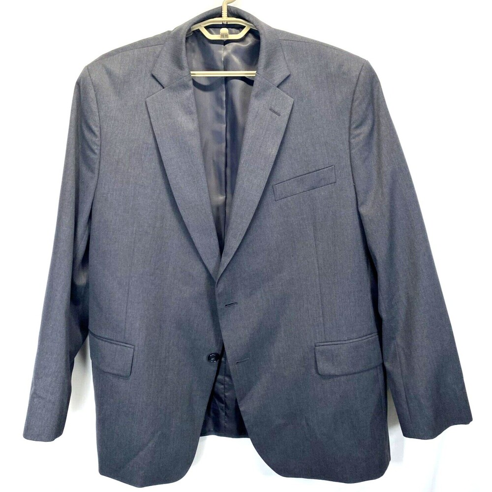 Stafford Classic Fit Travel Suit Separates 2 Button Gray Wool-Blend Blazer 48R